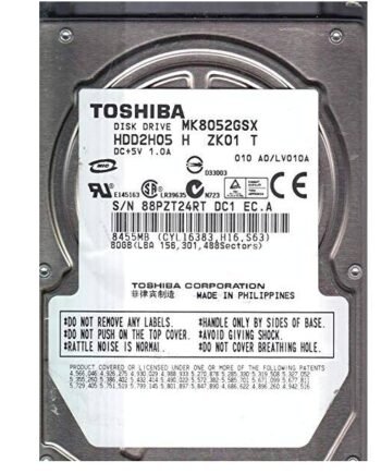 Toshiba HDD2D38 80GB Internal 5400RPM 2.5" MK8034GSX Hard Drive